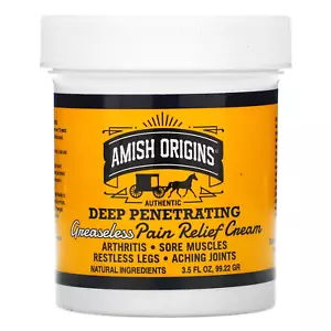 Amish Origins, Deep Penetrating, Pain Relief Greaseless Cream, 3.5 fl oz (99.22 - Picture 1 of 2