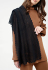 black orenburg scarf , russian shawl . goat down scarf , knitted scarf