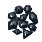 Natural Black Onyx Free Form Fancy Rose Cut Flat Back Loose Gemstones 11Mm-23Mm