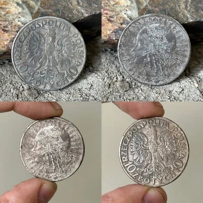 Moneda de plata 10 zlotych 1932 Polonia reina Jadwiga moneda vintage Foto 1 de 4