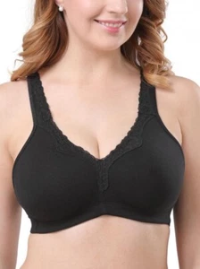 Baetty Women’s Soft Cotton Wire Free Support Full Coverage Bra Unlined 42DDD - Picture 1 of 11