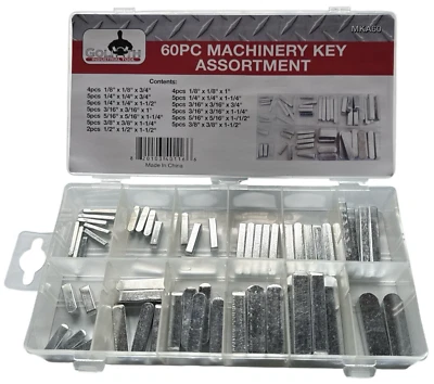 Goliath Industrial 60pc Machinery Key Assortment Kit 13 Different Sizes ~ MKA60 - Image 1 of 4
