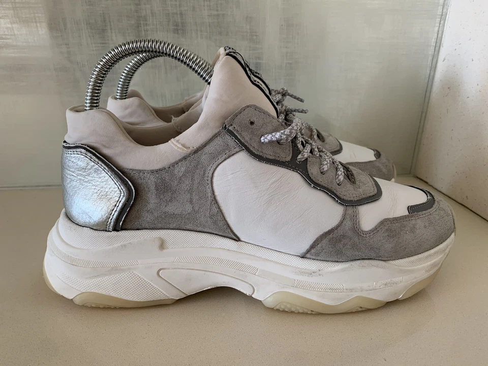 BRONX Baisley 女式冰灰色白色生活方式鞋休闲运动鞋 40 — 第 1/4 张图片