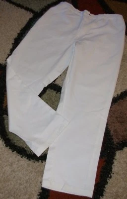 Men Chef Cook Pant Zipper Fly Side Elastic Back 4 Pocket White Sz XL 42X34 Tall - Image 1 of 4
