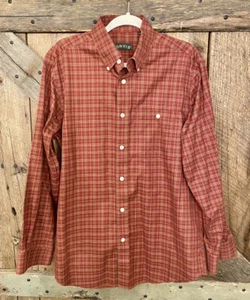 Orvis  Casual Mens Long Sleeve Button Up Shirt Size Medium Maroon Plaid - Picture 1 of 4