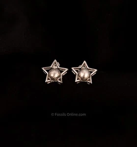 Muonionalusta Meteorite Star Bead Studs L .925 #37 - Picture 1 of 3