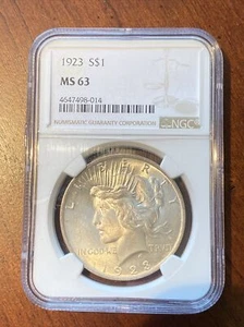 1923 Peace Dollar $1 NGC MS63 - Picture 1 of 2