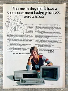 IBM Personal Computer Scout Merit Badge 1982 Vintage Print Ad - Bild 1 von 1