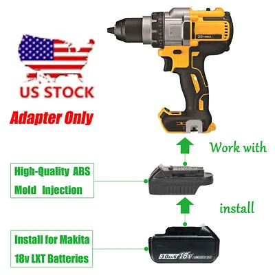 1x fits Makita 18V Lithium Battery to for DEWALT 20V(MAX) Cordless Tools Adapter