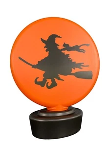 Halloween Blow Mold Flying Witch With Cat Table Version 19” Vintage Style - Picture 1 of 2