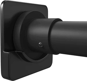No-Drill Shower Curtain Rod Holders - 2 Pack, Strong Adhesive, Black - Picture 1 of 12