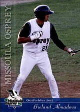 2012 Missoula Osprey Grandstand 2 Breland Almadova Honolulu Hawaii Baseball Card