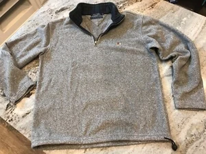 Tommy Hilfiger 1/4 Zip Long Sl Pullover Fleece Shirt Jacke Grau Herren Größe M - Bild 1 von 8
