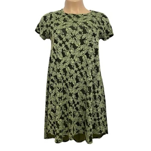 Abito LULAROE "Semplicemente Comodo" Taglia S Verde Nero A-Line Hi-Lo Elasticizzato - Foto 1 di 15