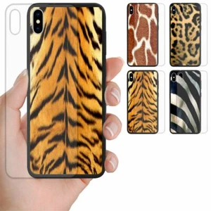 Para Apple serie iPhone - Funda trasera de vidrio templado con estampado de piel animal - Imagen 1 de 5