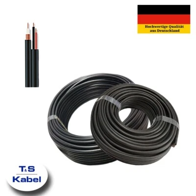 SYTRONIC Koaxialkabel SAT 75060 V+275 (0.6/3.7 + 2x0,75mm²) Kombi Koaxial + Strom Kupfer