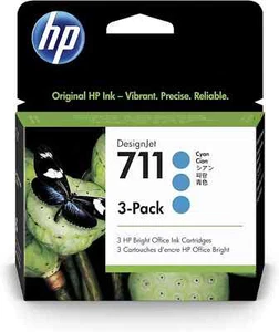 Genuine HP 711 Cyan 3 Pack T120 T520 Ink Cartridges CZ134A 12/23 - Picture 1 of 1
