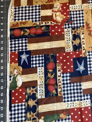 Patriotic Apples Springs Cotton Fabric 21” By 44” - Image 1 of 4