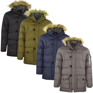 Parka Uomo Parker Imbottito Foderato Giacca Invernale Pelliccia Finta Con Nuovo - Bild 1 von 5