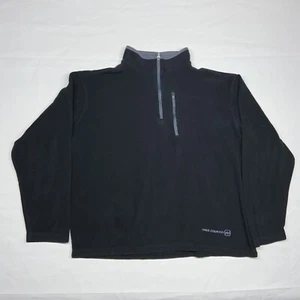 Free Country Fleece Jacket Men’s M Henley Pullover Long Sleeve Black - Picture 1 of 8