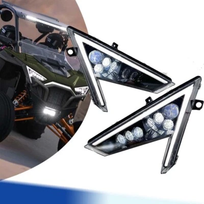 Pair LED Headlights for Polaris 2020-24 RZR PRO XP/ PRO XP 4/ Turbo R/ Turbo R 4 - Image 1 of 4