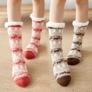Anti Slip Short Sock Thick Thermal Socks New Slipper Sock Christmas Gift - Picture 1 of 17