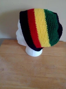 NEW HANDMADE UNIEX Rastafarian Rasta JAMAICA Crochet, skull cap - Picture 1 of 3