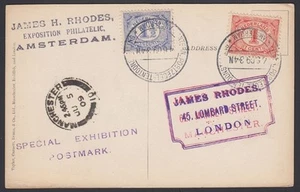 NETHERLANDS, 1909. Post Card 56-57, Amsterdam Phil Expo, London - Picture 1 of 1