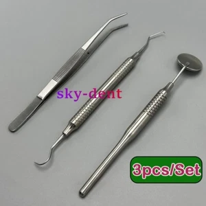 Basic Dental Instruments Stainless Steel Set Mouth Mirror Explorer College Plier - Picture 1 of 13