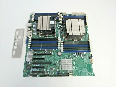 Supermicro X9DRE-TF+ w/ Heatsinks I/O Shield 2 Socket LGA2011 24x RAM Slots 42-2 - Image 1 of 4