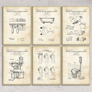 Toothpaste Toilet Paper Patent Poster Vintage Canvas Print Bathroom Decoration