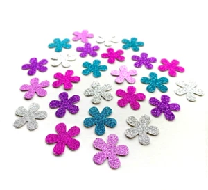 TARJETA DE FLORES PEQUEÑAS BRILLANTES FLORES BRILLO TARJETA DE FABRICACIÓN DE PAPEL DE CARTÓN x 50 - Imagen 1 de 3