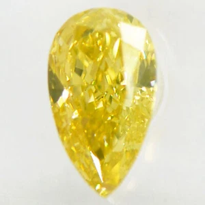 Pear Shape Diamond Natural Fancy Yellow Color SI1 IGI Certificate 0.70 Carat - Picture 1 of 6