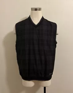 Burberry Golf Dark Plaid Vest (size: L) - great condition! - Picture 1 of 4