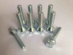 M12 x 1,5, 60 mm rosca extendida, pernos de rueda de aleación de asiento cónico. Juego de 10 - Imagen 1 de 2