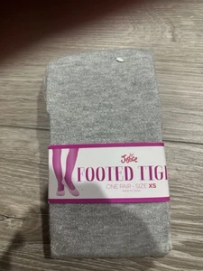 NWT Justice Gray Glitter Footed Tights - Size XS - Picture 1 of 1