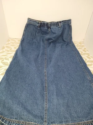 Maxi Lápiz Recto De Colección Bill Blass Denim Falda Mujer 10 Azul Frontal Abertura Y2K Foto 1 de 3