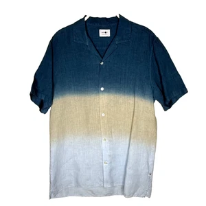 Camisa informal con botones manga corta NN07 No Nationality talla L lino azul - Imagen 1 de 9
