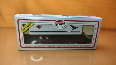 Model Power HO Gauge 8356 CNW Flat Car with North Western 45' Trailer - Boxed - Image 1 of 4