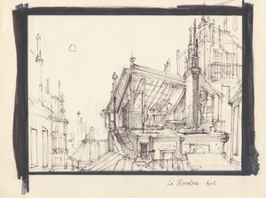 Giacomo PUCCINI / La Bohème Opera in 4 acts Two original set designs in ink - Picture 1 of 2