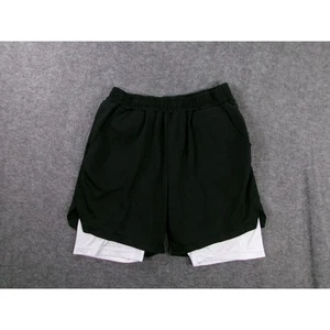 Shorts Youth Large Black White Elastic Waist Athletic Compression Modern Graphic - Picture 1 of 13