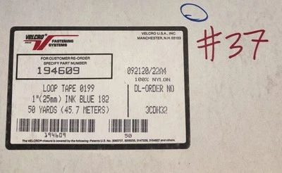 Velcro Brand 1” Ink Blue LOOP  Sew-on Tape 50 Yard Roll NOS Lot # 37 - Image 1 of 3