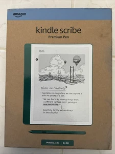 Brand New Kindle Scribe 64GB with Premium Pen – Sealed Box - Color Metallic Jade - Picture 1 of 5