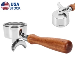 58mm Double Spouts Portafilter For Gaggia Coffee Filter Split Spout Wood Handle - Picture 1 of 14