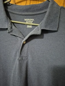 Merona Shirt Men's 2XL Blue Polo Collar - Short Sleeve - Picture 1 of 3