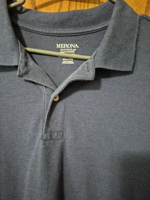 Merona Shirt Men's 2XL Blue Polo Collar - Short Sleeve - Image 1 of 3