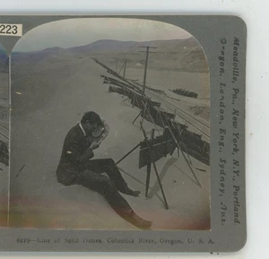 Line of Sand Dunes Oregon OR USA Keystone Stereoview - Picture 1 of 2