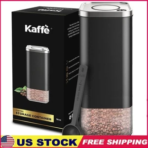 Airtight Coffee Storage Container W/ Scoop Vacuum Seal Stainless Steel Canister - Picture 1 of 5