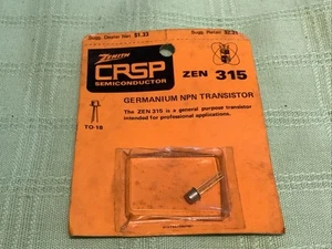 ZEN 315 Zenith CRSP NPN Silicon Transistor NOS RARE - Picture 1 of 3
