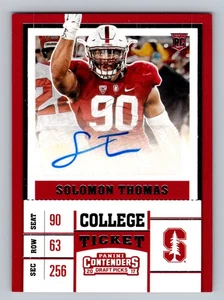Solomon Thomas 2017 Contenders Draft Picks boleto universitario novato automático #191 - Imagen 1 de 2